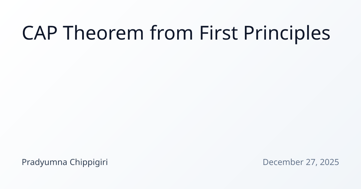 CAP Theorem from First Principles | Pradyumna Chippigiri